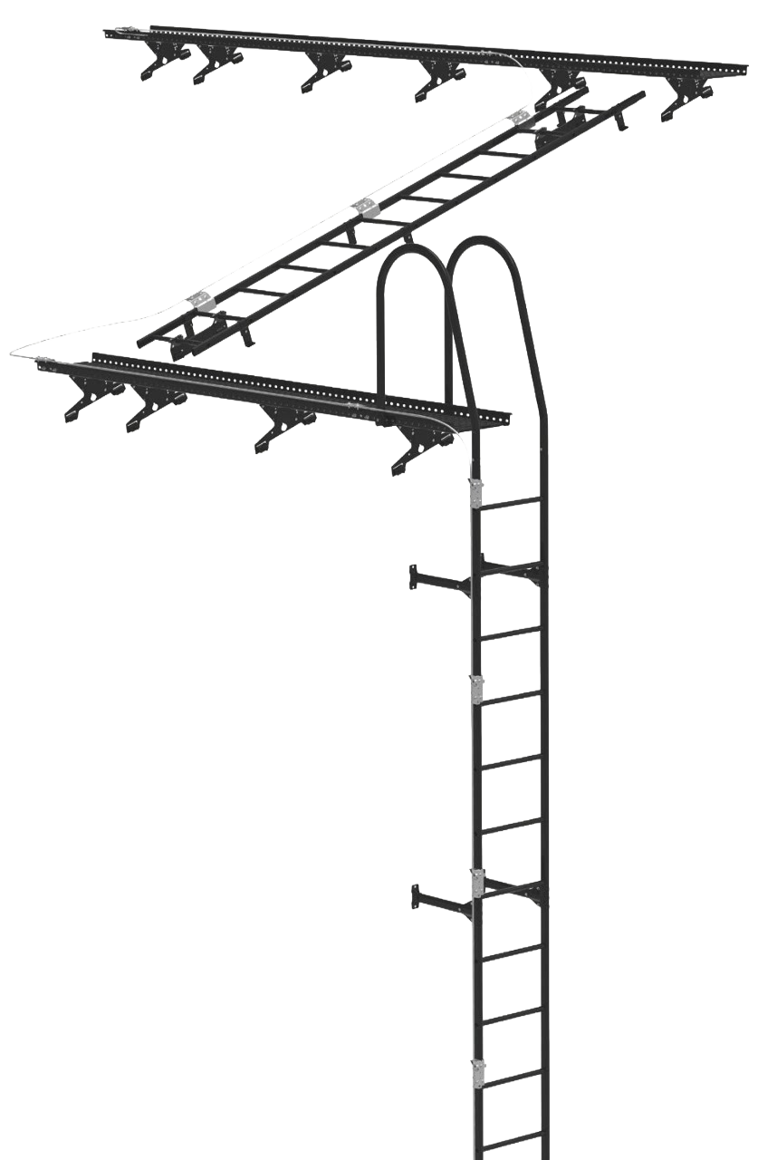 Kattoturvatuotteet eli kattoturvajärjestelmä, jossa käyttäjä kiinnittyy turvaköyteen maatasolla ja työskentelee katolla jatkuvasti suojattuna
